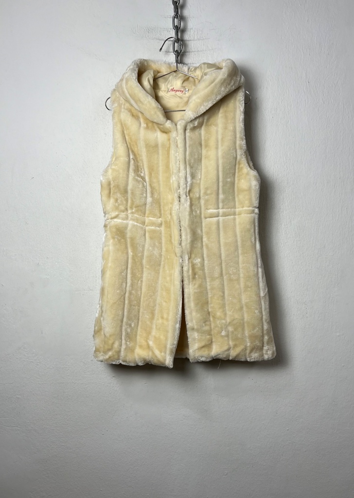 vintage long hoodie fur vest